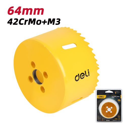 Коронка биметаллическая Deli YS EDH-SKK064-E1, 64 х 38 мм, М14 фото 2
