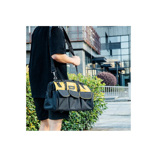 Сумка для инструментов Deli YS EDL430117, 400х200х270 мм, ткань Oxford, черный, желтый фото 12