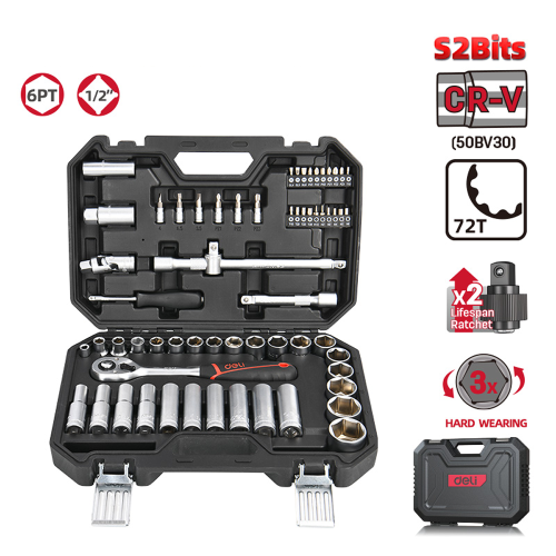 Набор инструмента 1/2" Deli RS EDQ43062, 62 шт. фото 8