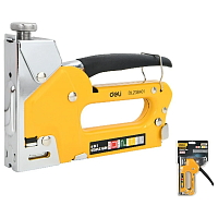 Степлер скобозабивной Deli EDL238401, 4-в-1 + скоба, желтый