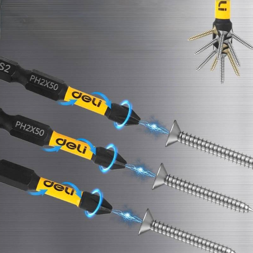 Бита  Deli YS EDL251050, ударная, 10 шт., PH2 x 50 мм фото 4