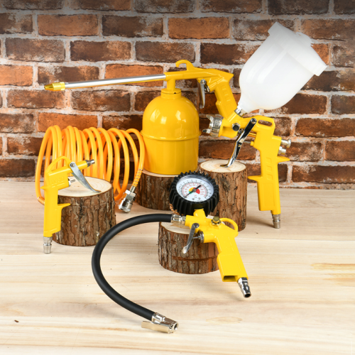 Набор пневматического инструмента Deli YS EDL-QPQ-990G-5, 5 шт, желтый фото 2