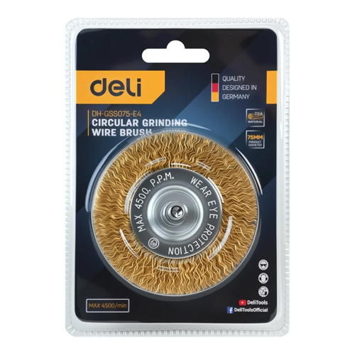 Щетка для дрели Deli YS EDH-GSS075-E3, плоская, проволочная фото 8