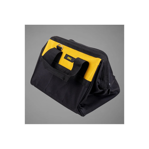 Сумка для инструментов Deli YS EDL-P1, 300х230х250 мм, ткань Oxford, черный, желтый фото 2