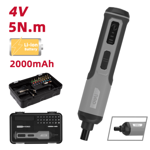 Отвертка Deli HS EDC161, аккумуляторная, 4.0 В, 2.0 А/ч, 5 Нм, с набором бит фото 2 Отвертка Deli HS EDC161, аккумуляторная, 4.0 В, 2.0 А/ч, 5 Нм, с набором бит фото 2