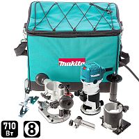 Фрезер кромочный MAKITA RT0702CX2, 710 Вт, цанга 8 мм