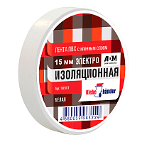 Изолента ПВХ Klebebander, белая, 15 мм x 20 м, 130 мкм