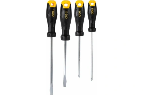 Набор отверток Deli YS EDL620004, 4 шт, SL5 x 100, SL6 x 150, PH1 x 100, PH2 x 150