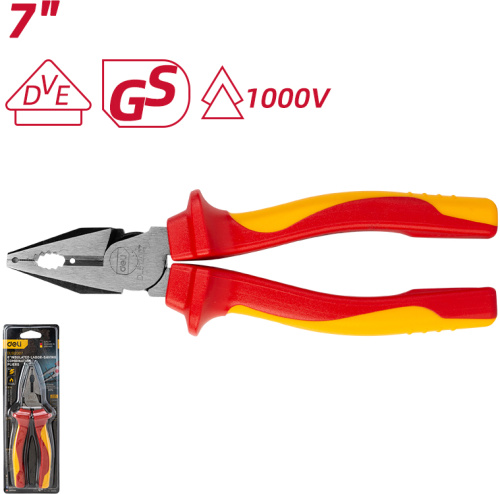 Плоскогубцы диэлектрические Deli YS EDL512007 180 мм фото 2