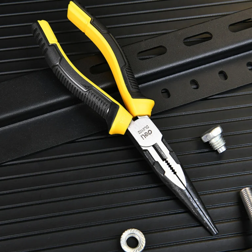 Длинногубцы Deli YS EDL0102, 200 мм, 2-х компонентные рукоятки фото 3