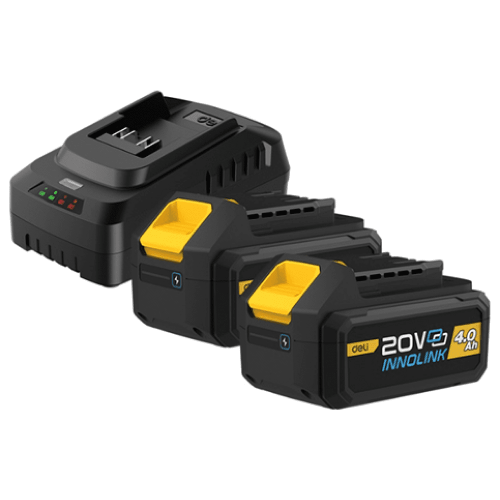 Аккумуляторная батарея "Deli", 20В, 4 Ач, 2 шт, + З/У 45 Вт