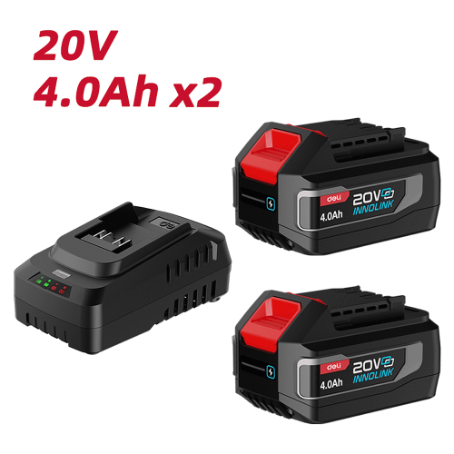 Комплект аккумуляторных батарей и зарядного устройства Deli RS EDE-CM20A4E, 2 АКБ, 4 Ач, З/У 2А фото 2