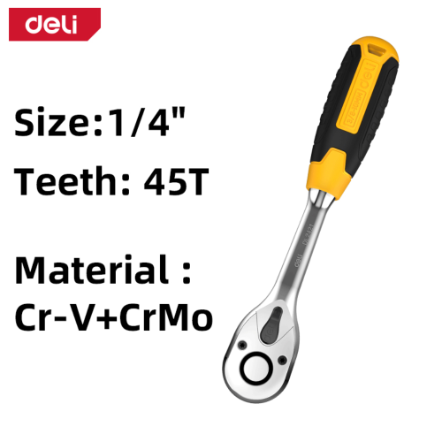 Ключ-трещотка Deli YS EDL2421 3/8", 200 мм, 45 зубов фото 3