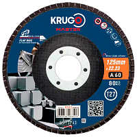 Круг лепестковый торцевой Krugo Master 125 x 22.2 мм, Р60