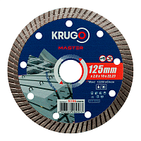 Круг алмазный по железобетону, "Krugo Master", 125 x 22,23 мм, турбо