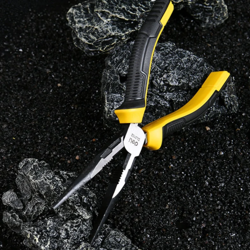 Длинногубцы Deli YS EDL0102, 200 мм, 2-х компонентные рукоятки фото 4