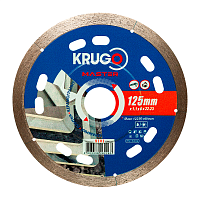 Круг алмазный по керамике "Krugo Master", 125 x 22,23 мм, сплошной