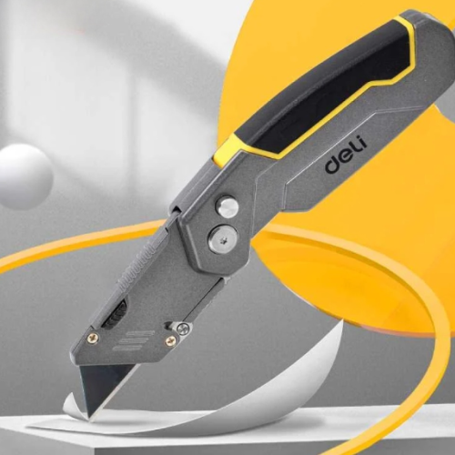 Нож строительный складной Deli YS EDL006Z, трапеция, 19 мм фото 2