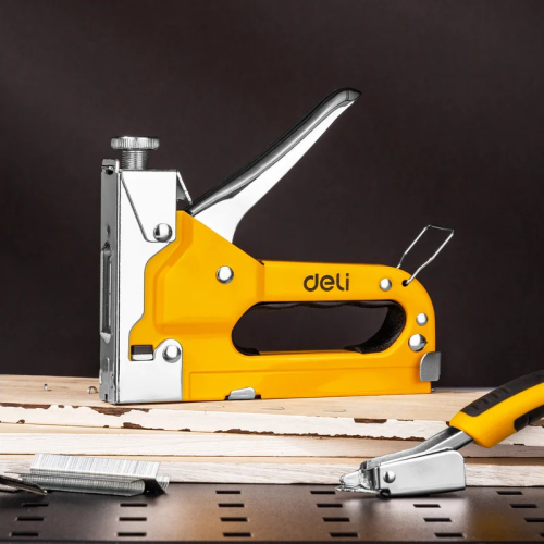 Набор механический степлер и скоборасшиватель Deli YS EDL238105, 3-в-1+ комплект скоб, кейс фото 6