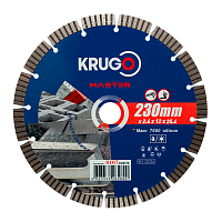 Круг алмазный по железобетону "Krugo Master", 230 x 25,4 мм, турбосегментный