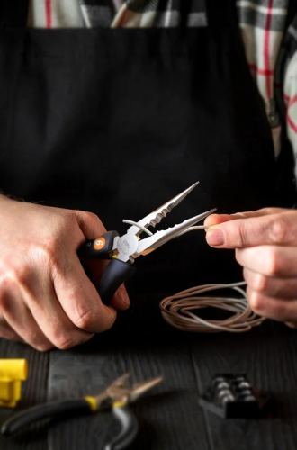 Длинногубцы Deli HS HT2106C 160 мм, Soft Touch, оранжевый фото 5