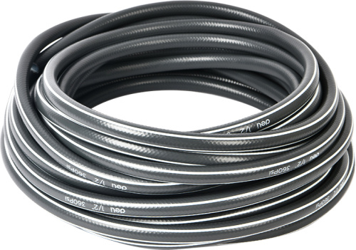 Шланг поливочный армированный четырёхслойный Deli GS EDL8072-15 1/2" ПВХ, 15 м, серый