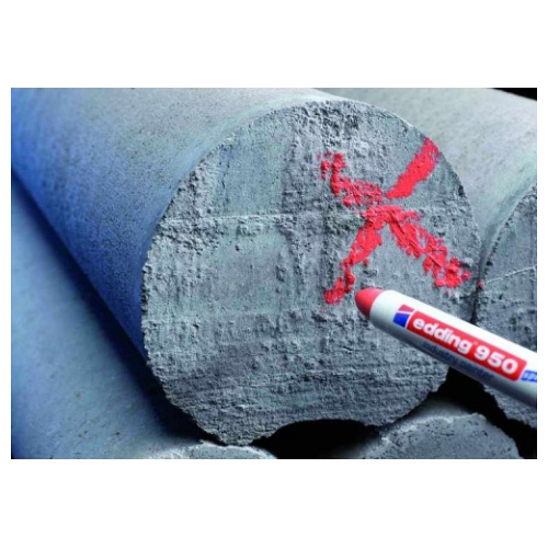 Маркер перманентный Edding "950", красный фото 3