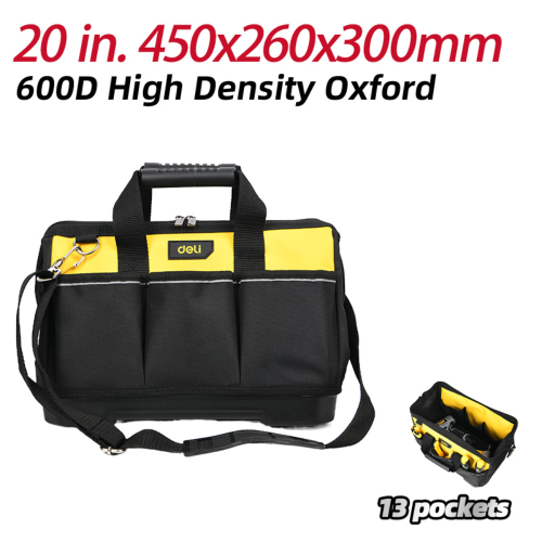 Сумка для инструментов Deli YS EDL586121, 450x260x300 мм, 13 карманов, ткань Oxford, пластиковое дно фото 2