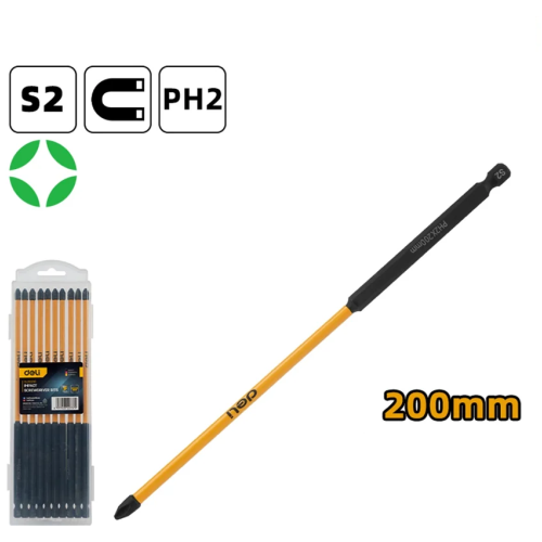 Бита Deli YS EDL251200, ударная, 10 шт., PH2 x 200 мм фото 2