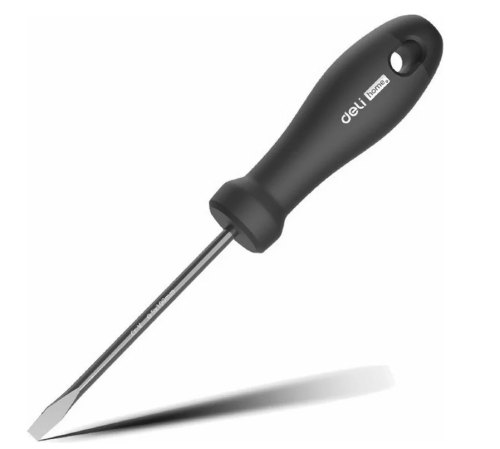 Отвертка Deli HS EHT1105 SL5x100 мм, Soft Touch, черный