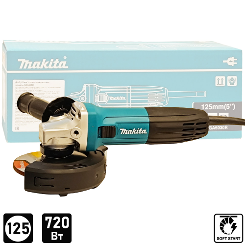 Угловая шлифмашина MAKITA GA5030R, 720 Вт, 125 мм Угловая шлифмашина MAKITA GA5030R, 720 Вт, 125 мм