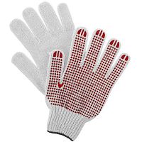 Перчатки трикотажные х/б из 6-и нитей, с ПВХ покрытием Точка, 10 кл. вязки