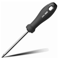 Отвертка двухсторонняя Deli HS HT1055 SL6, PH2x100 мм, Soft Touch, черный