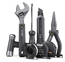 Набор ручного инструмента Deli HS EHT0008 8 предметов, Soft Touch, черный