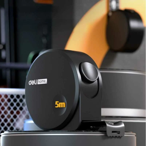 Рулетка Deli HS EHT8519 5 м/19 мм, Soft Touch, черный фото 2