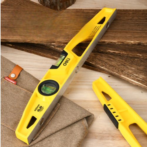 Уровень строительный Deli YS EDL290400Q, литой, 400 мм, с двойным обзором фото 2