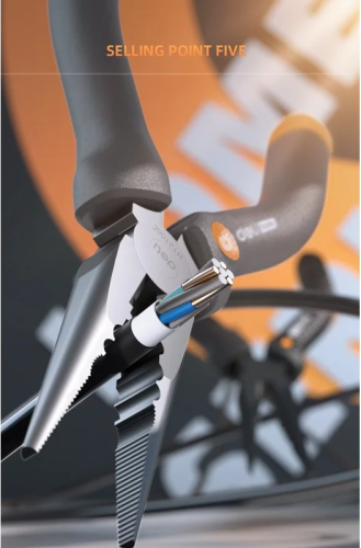 Длинногубцы Deli HS HT2106C 160 мм, Soft Touch, оранжевый фото 3