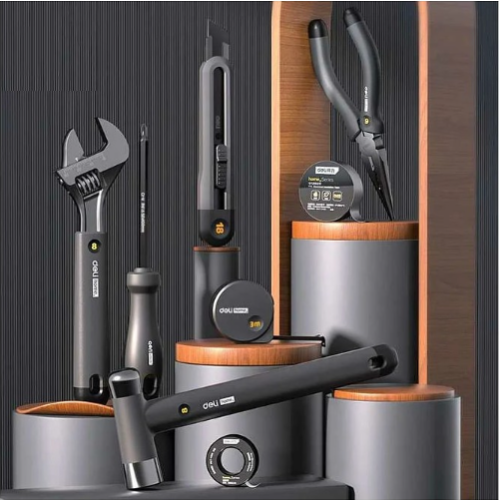 Набор ручного инструмента Deli HS EHT0008 8 предметов, Soft Touch, черный фото 2