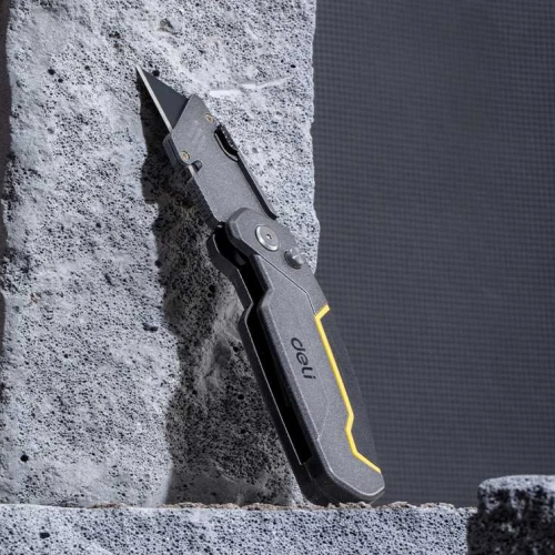 Нож строительный складной Deli YS EDL006Z, трапеция, 19 мм фото 8