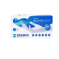 Перчатки нитриловые неопудренные "Zaubex", одноразовые, голубой