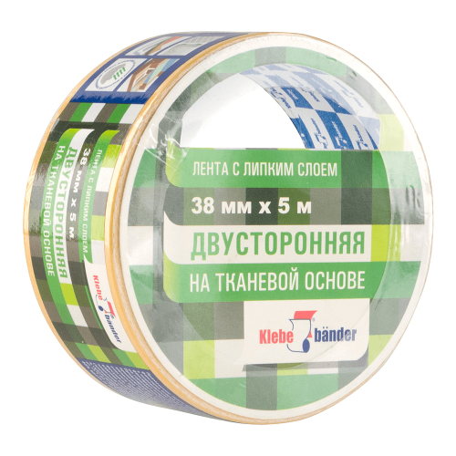 Лента клейкая двухсторонняя 38мм х 5м Klebebander (KPV305T), в и/у