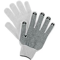 Перчатки трикотажные х/б из 5-и нитей, с ПВХ покрытием Точка, 7 кл. вязки