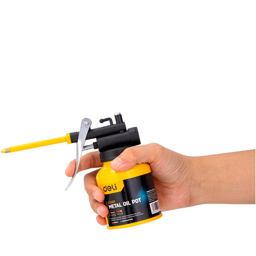 Масленка для смазки стальная Deli YS EDL2401, 180 мл, медный носик, желтая фото 6