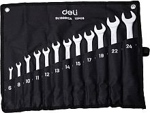 Набор ключей комбинированных Deli YS EDL130012A 6-24 мм, 12 шт.