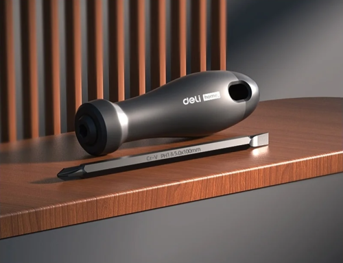 Отвертка двухсторонняя Deli HS HT1055 SL6, PH2x100 мм, Soft Touch, черный фото 2