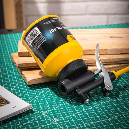 Масленка для смазки стальная Deli YS EDL2401, 180 мл, медный носик, желтая фото 4