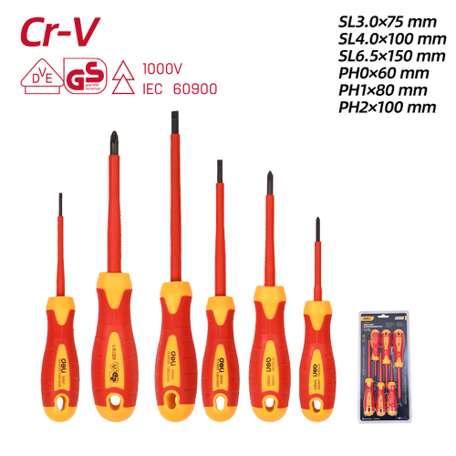 Набор диэлектрических отверток Deli YS EDL510006T, 3 SL, 3 PH фото 6