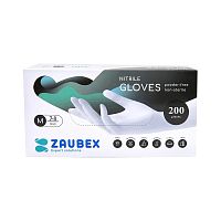Перчатки нитриловые неопудренные одноразовые "Zaubex", размер M, 200 шт./упак., -50%