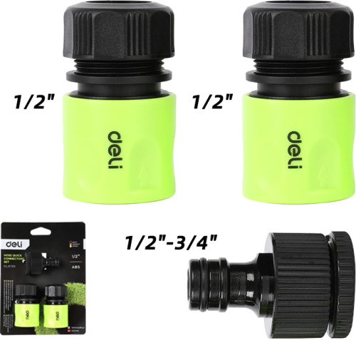 Набор соединителей-коннекторов Deli GS EDL8799 1/2", 3 шт. фото 2