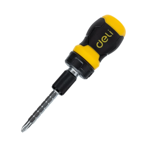 Двухсторонняя отвертка Deli YS EDL626010, с трещоткой, PH2+SL6